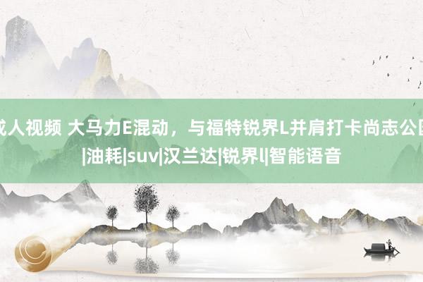 成人视频 大马力E混动，与福特锐界L并肩打卡尚志公园|油耗|suv|汉兰达|锐界l|智能语音